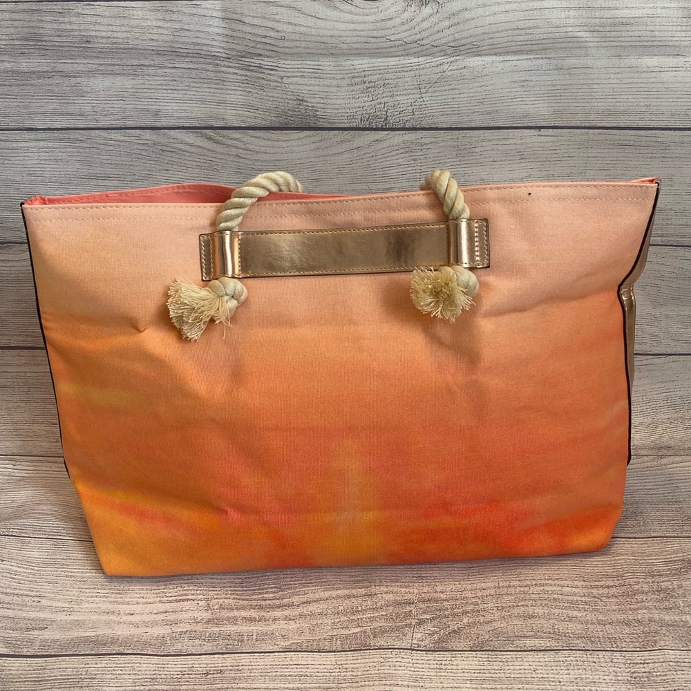 Orange Victoria Secret Bag Tote Canvas - Picture 7 of 10